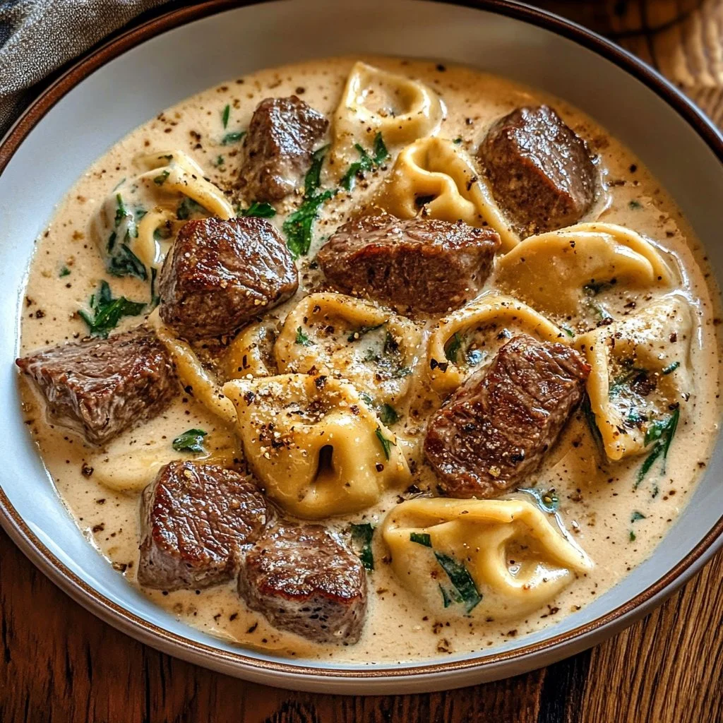 Cracked Garlic Steak Tortellini in Creamhouse Sauce Bliss