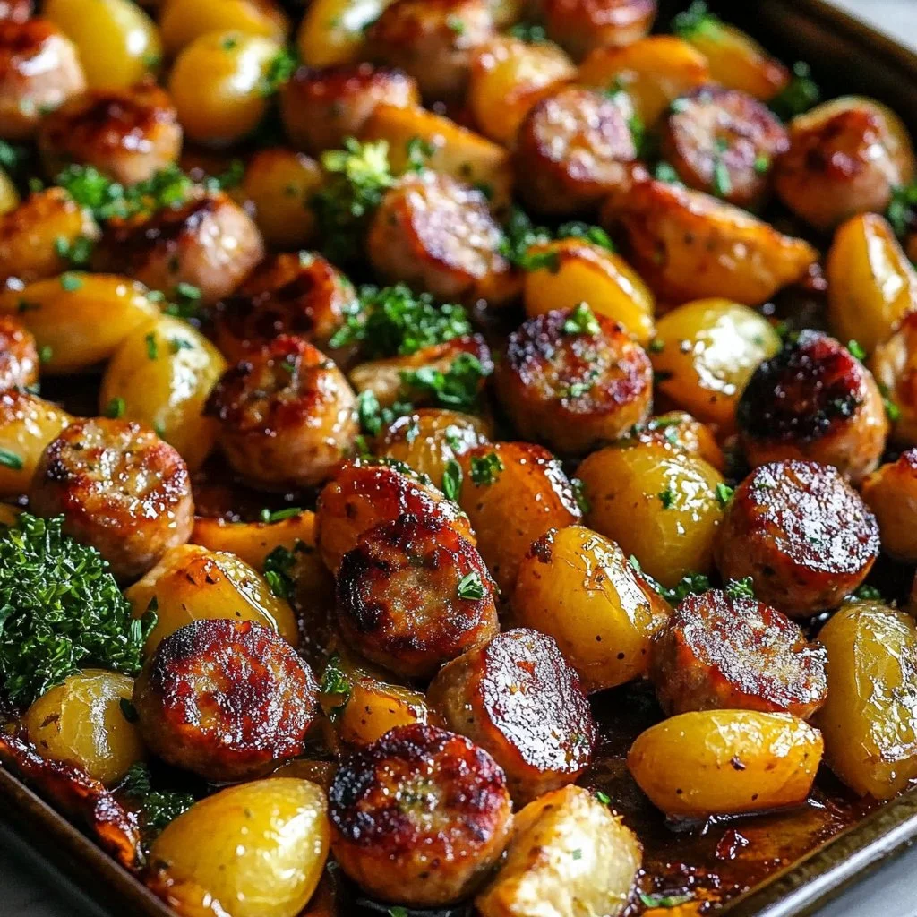 Honey Garlic Chicken Sausage Sheet Pan Dinner