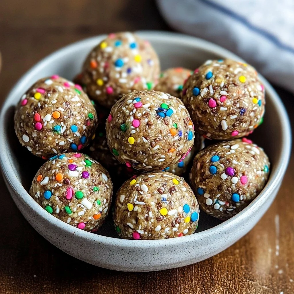 No Bake Cake Batter Protein Balls