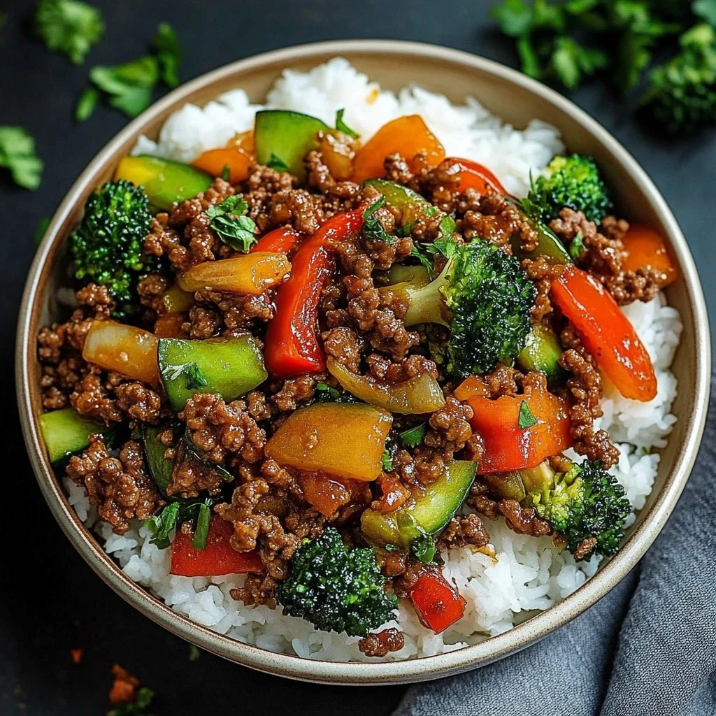 Spicy Ground Beef Stir-Fry Bowl