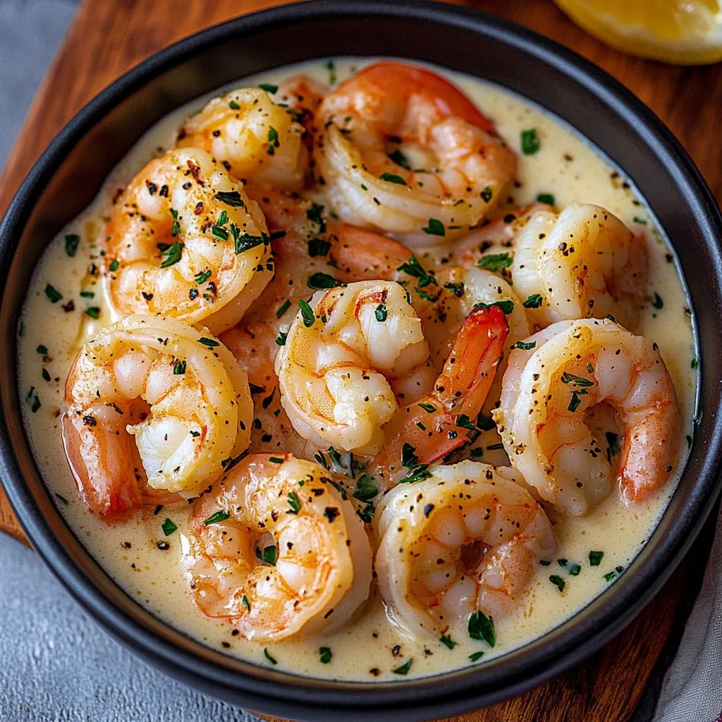 Creamy Garlic Butter Shrimp Bowl