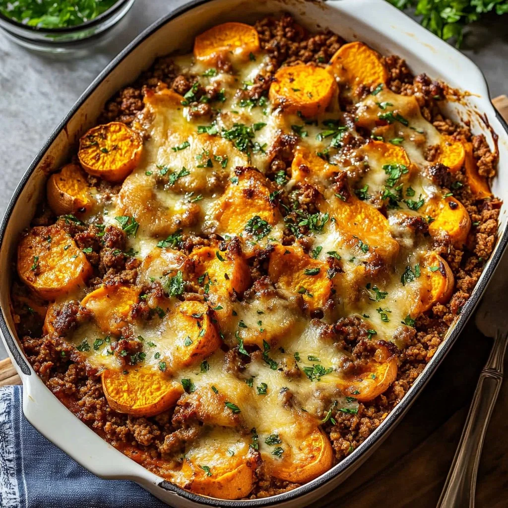 Ground Turkey Sweet Potato Bake
