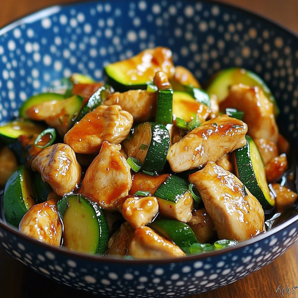 Delicious Chicken Zucchini Stir Fry with vibrant vegetables