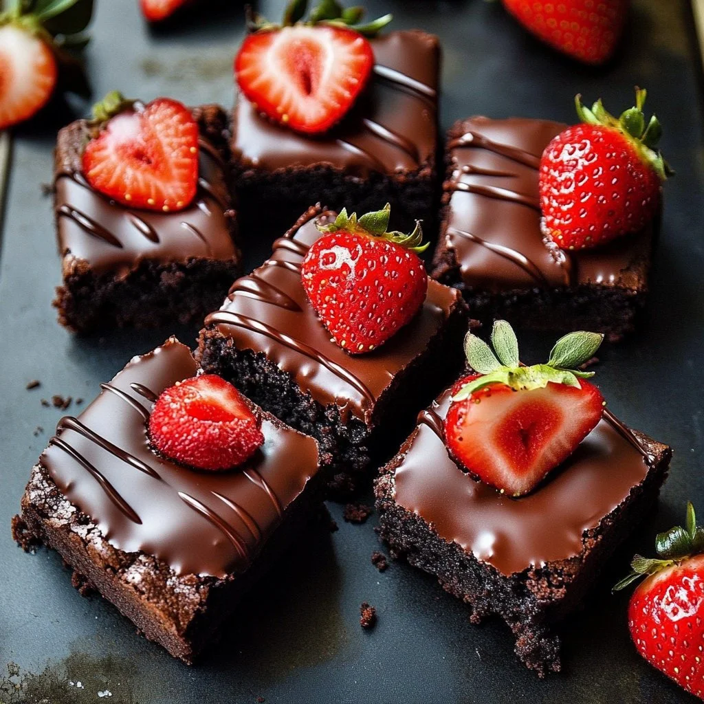 Chocolate Covered Strawberry Brownies