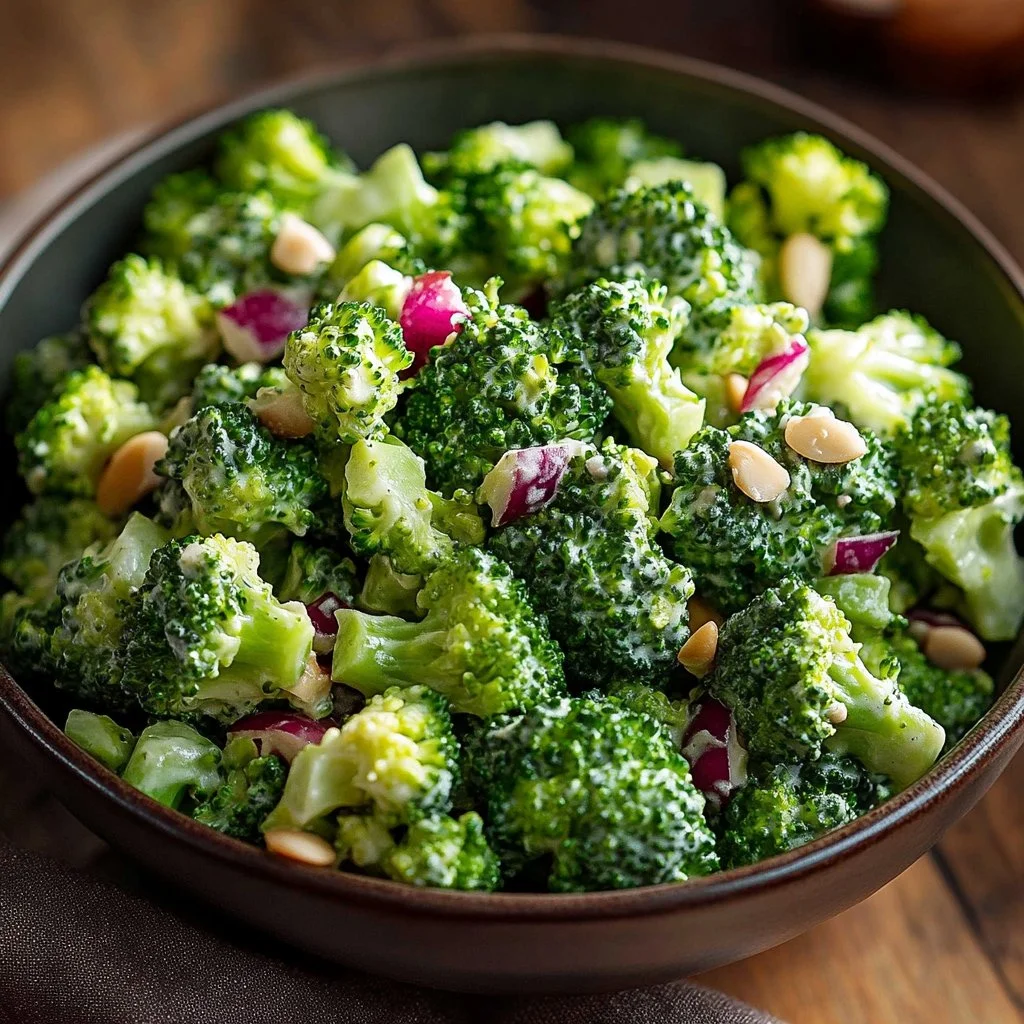 Chopped Broccoli Salad 2 Fresh chopped broccoli salad with colorful vegetables and dressing