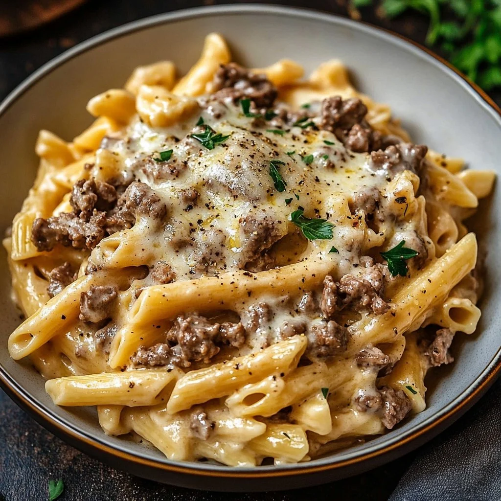 Creamy High Protein Beef Pasta