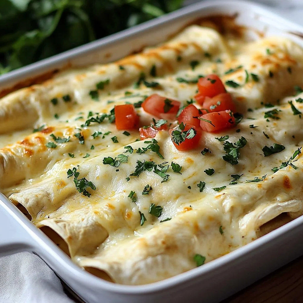 Creamy White Chicken Enchiladas