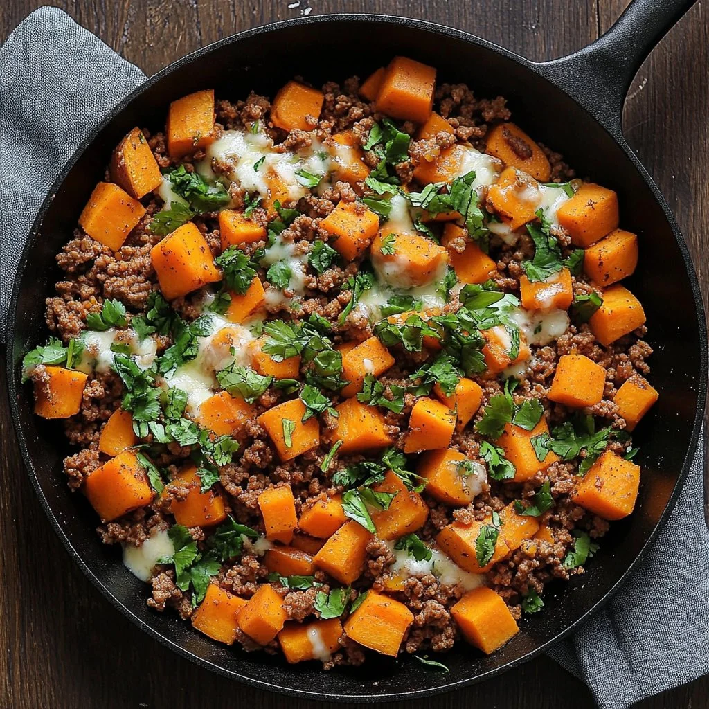 Ground Turkey and Sweet Potato Skillet