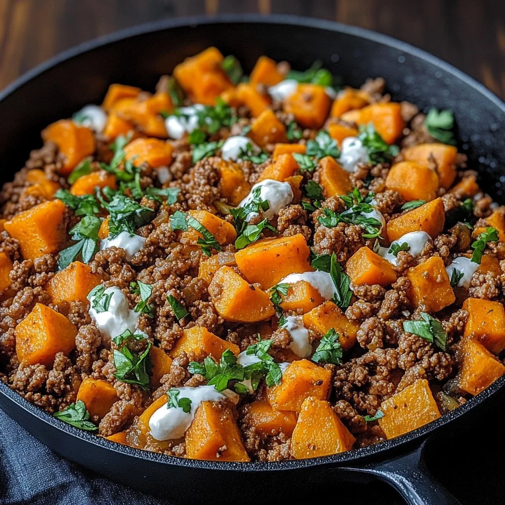 Ground Turkey and Sweet Potato Skillet