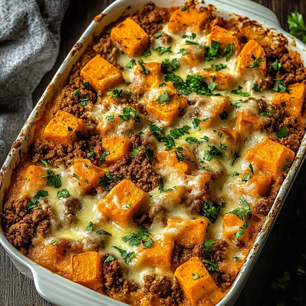 Ground Turkey Sweet Potato Bake