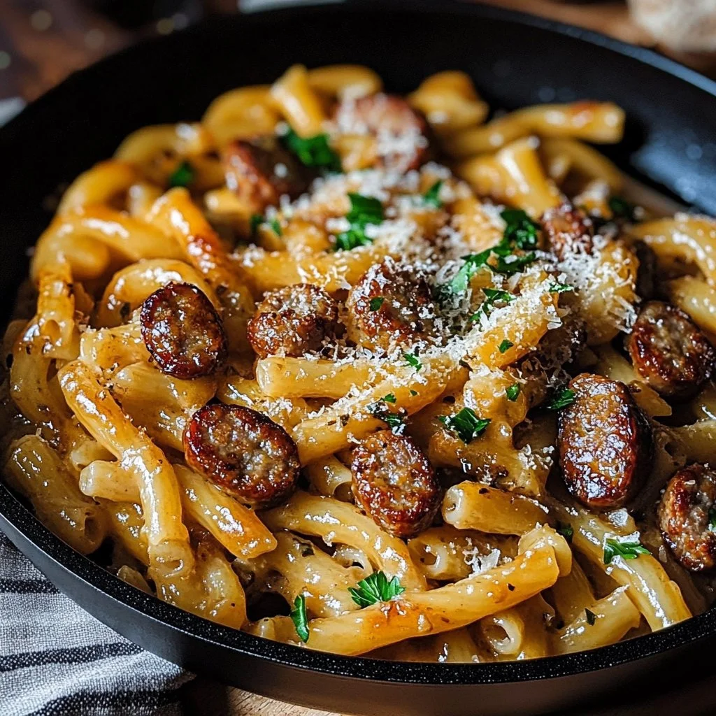 Honey Garlic Sausage Skillet Pasta