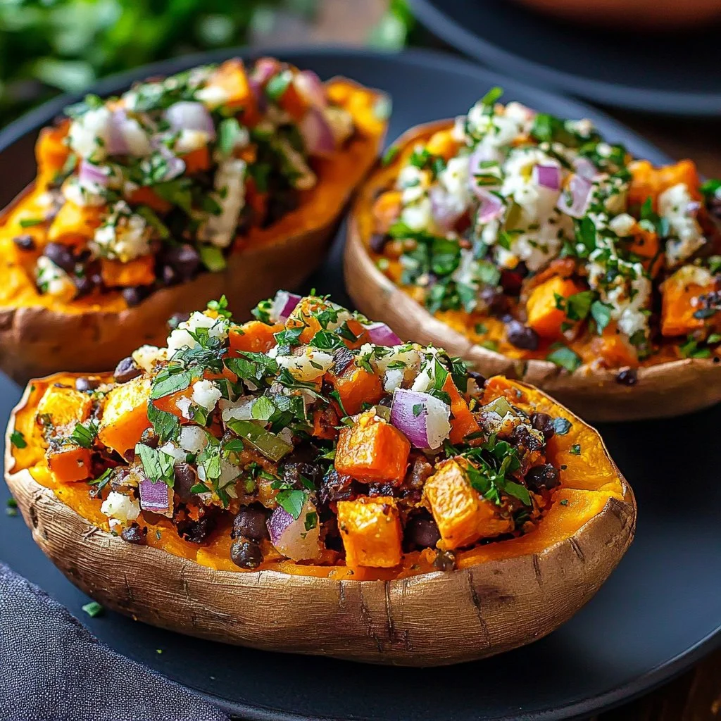 Mediterranean Stuffed Sweet Potatoes