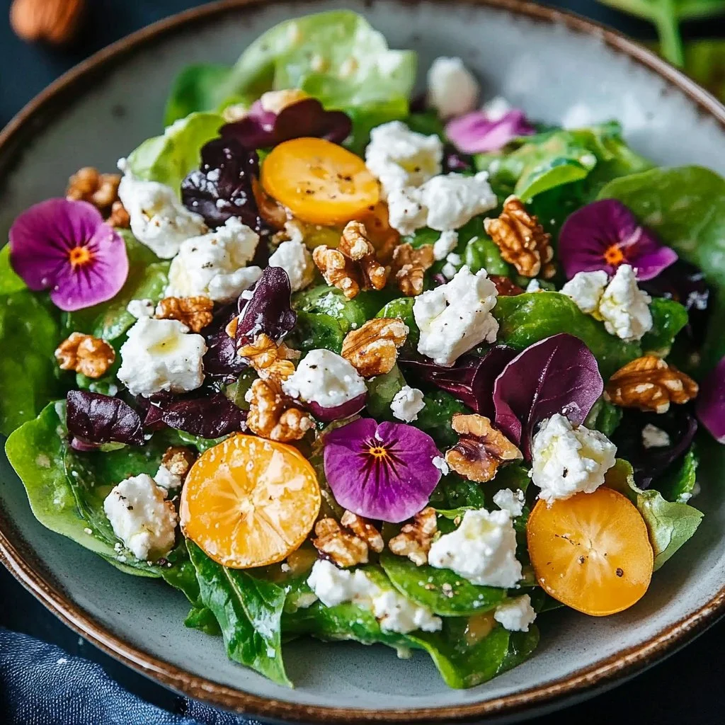 Spring Salad with Goat Cheese and Walnuts