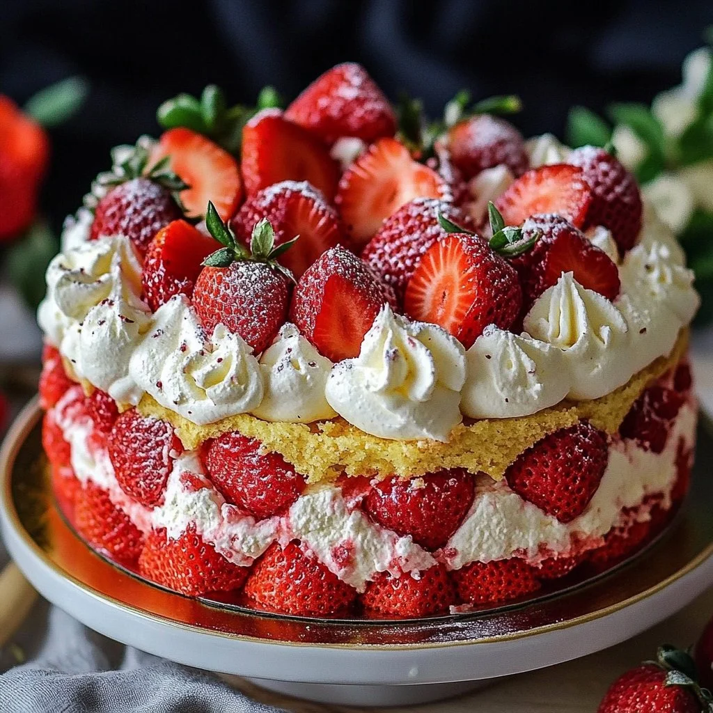 Strawberry Earthquake Cake