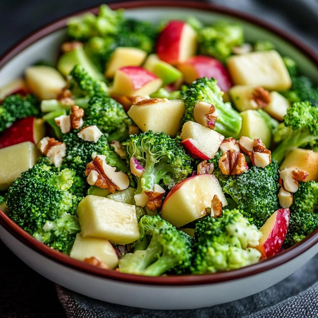 Apple Broccoli Salad 2 Delicious Apple Broccoli Salad with vibrant apples and fresh broccoli