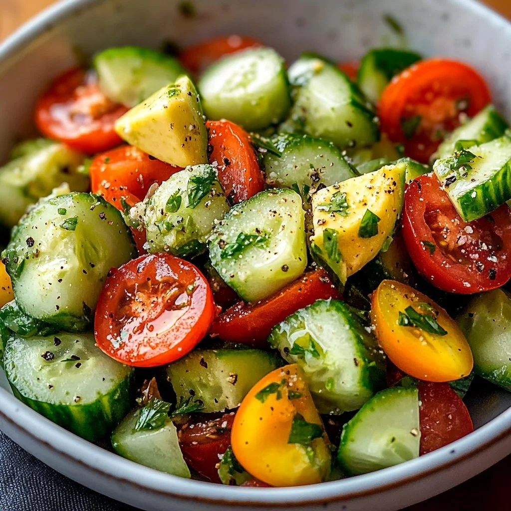 Avocado Tomato Cucumber Salad 1 Avocado, Tomato, and Cucumber Salad