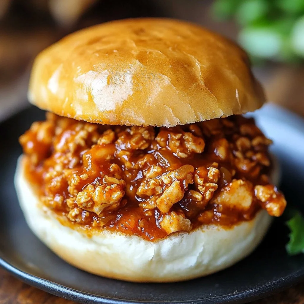 Cajun Chicken Sloppy Joes served on a plate with garnish