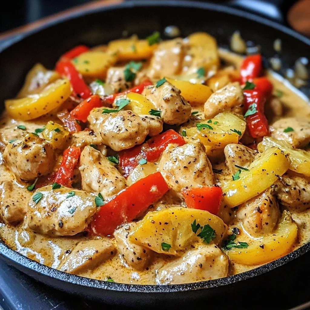 Creamy Banana Pepper Chicken Skillet