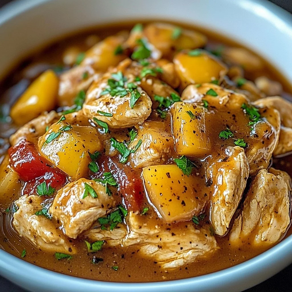 Delicious Crockpot Mississippi Chicken served in a bowl