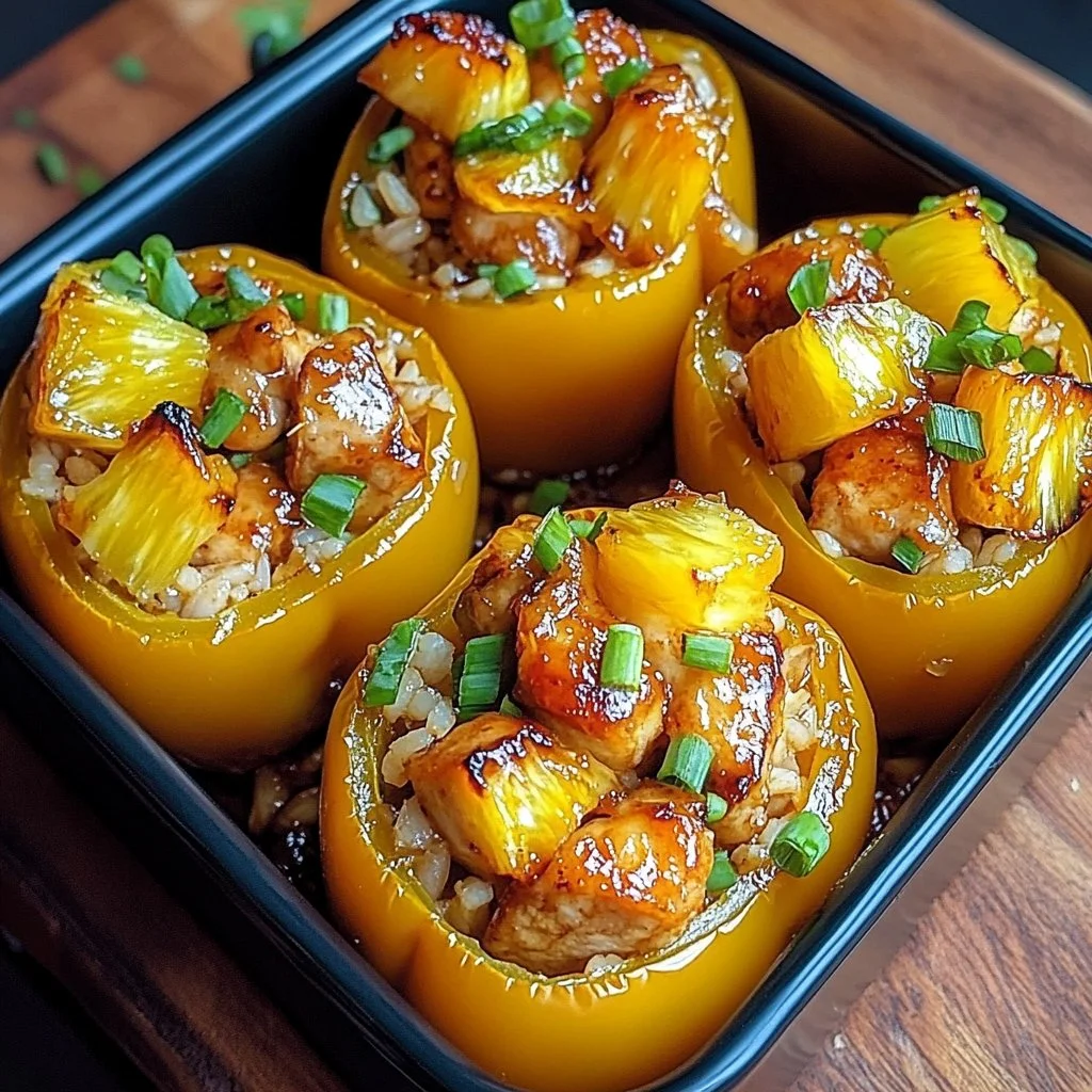 Pineapple Chicken and Rice Stuffed Peppers 1 Teriyaki Pineapple Chicken and Rice Stuffed Peppers