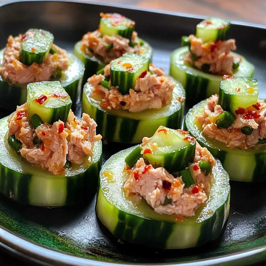 Spicy Tuna Cucumber Bites