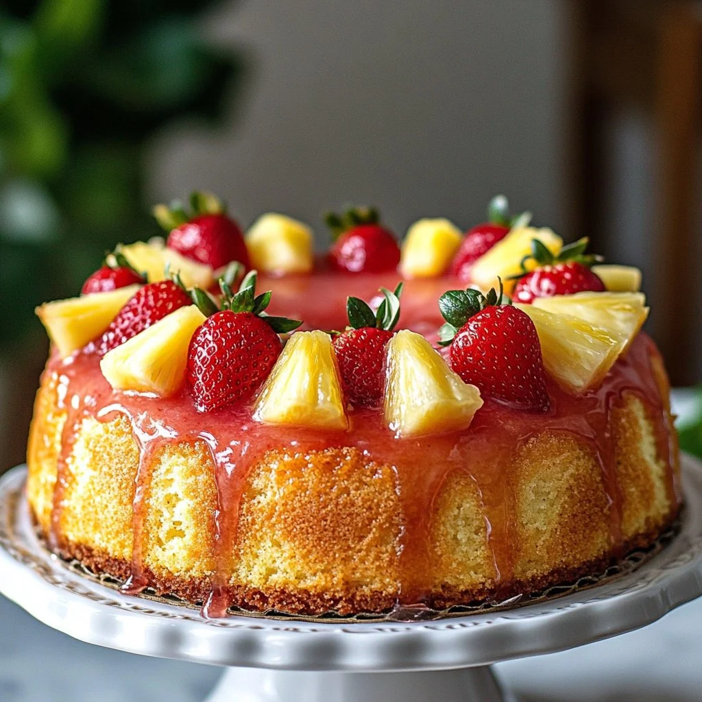 Strawberry Pineapple Pound Cake