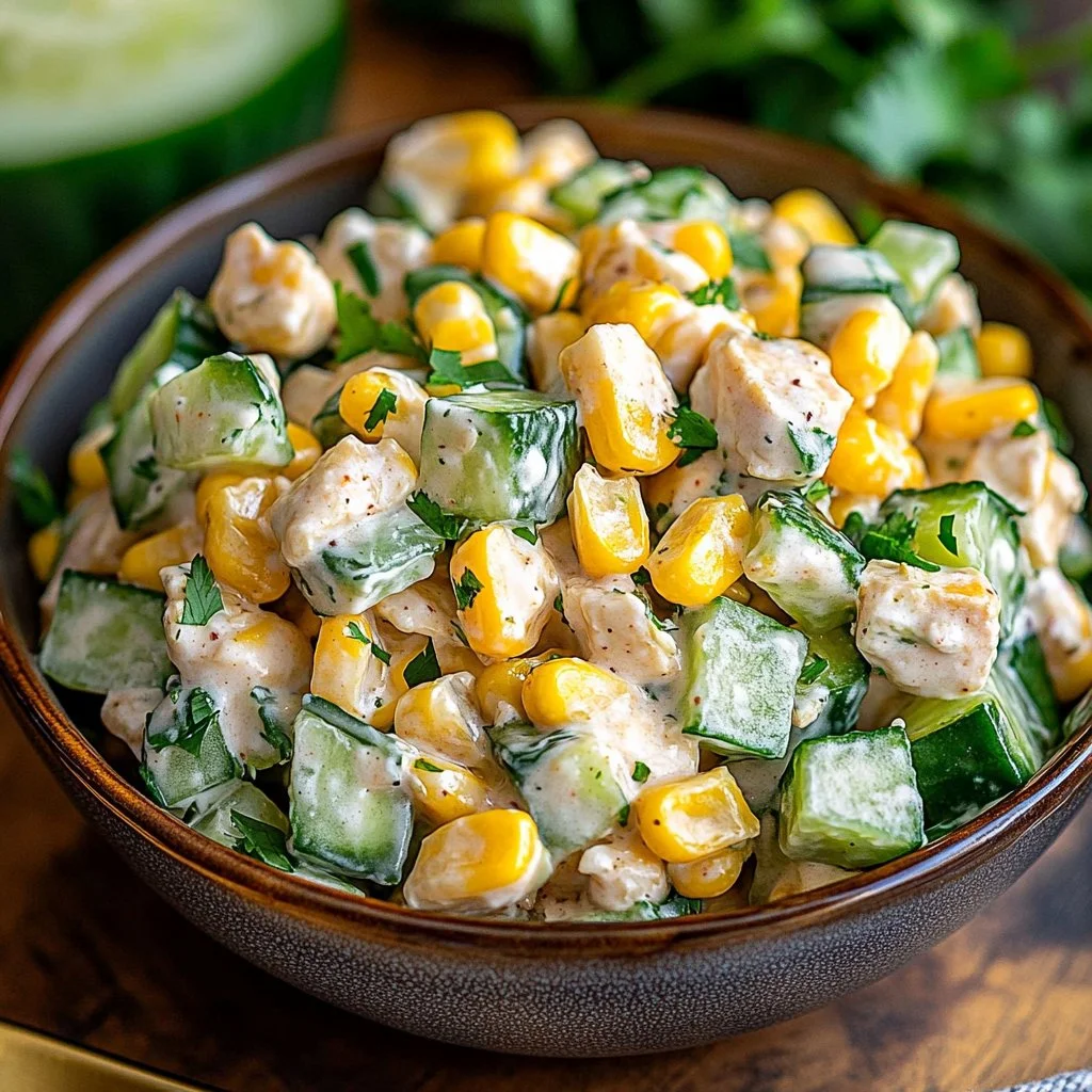 Street Corn Cucumber Chicken Salad 1 Street Corn Creamy Cucumber Chicken Salad
